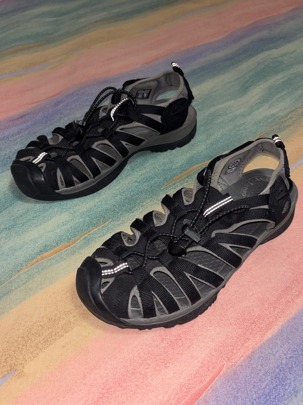 Keen Whisper Closed Toe Sport Sandals Black/Gargoyle Outdoor Active Women's 10